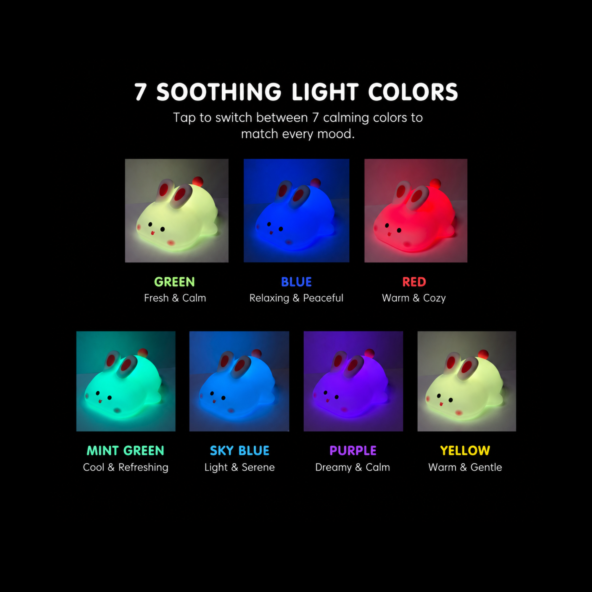 YUFUFUL Lamp Cute Bunny Silicone LED 2 W Night Lamp - Yufuful