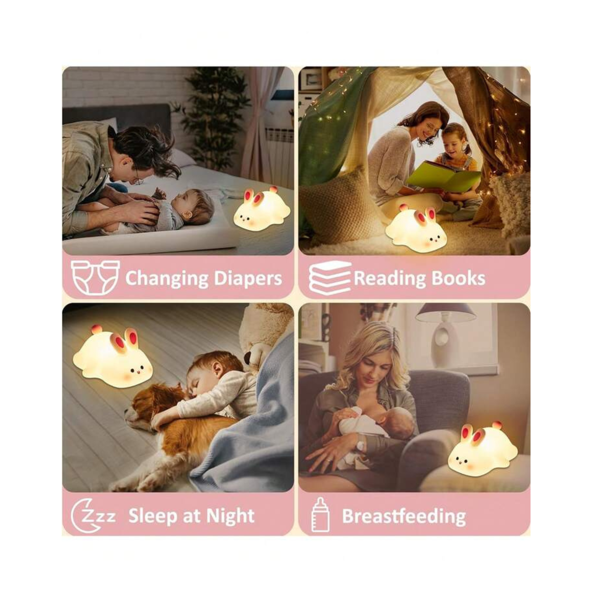 YUFUFUL Lamp Cute Bunny Silicone LED 2 W Night Lamp - Yufuful