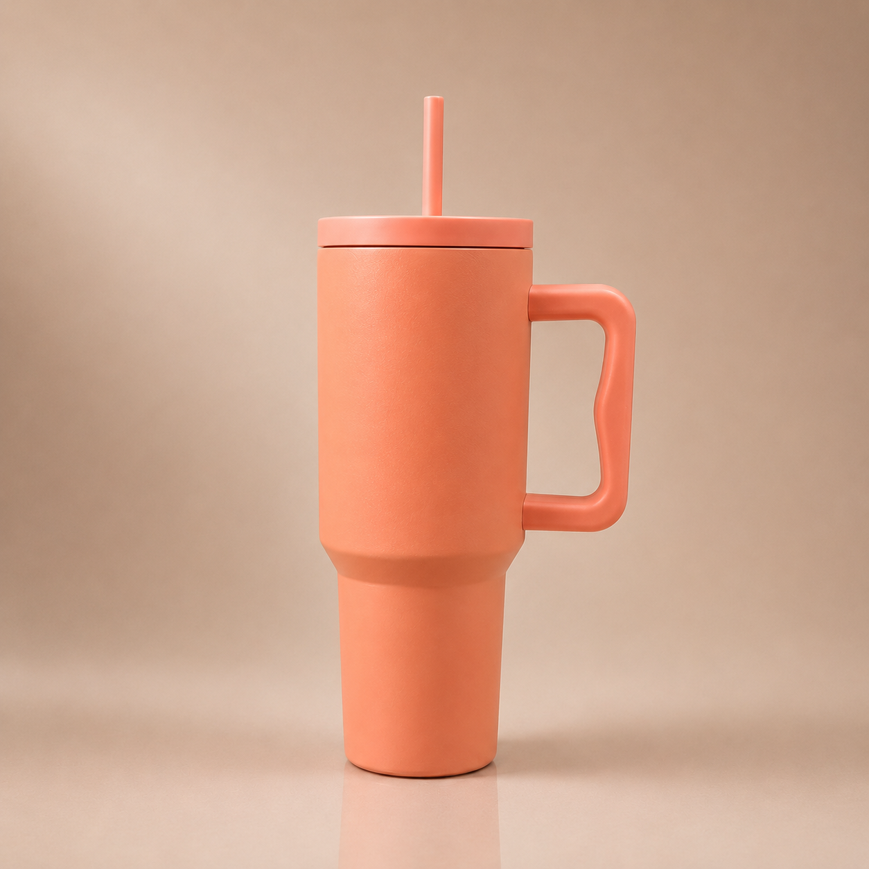 YUFUFUL SipAura™ Insulated Travel Tumbler with Handle & Straw | Peach Sorbet | 1200ml