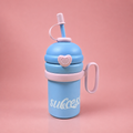 YUFUFUL SweetSip™ Insulated Kids Bottle with Straw & Handle | Cotton Candy | 700ml