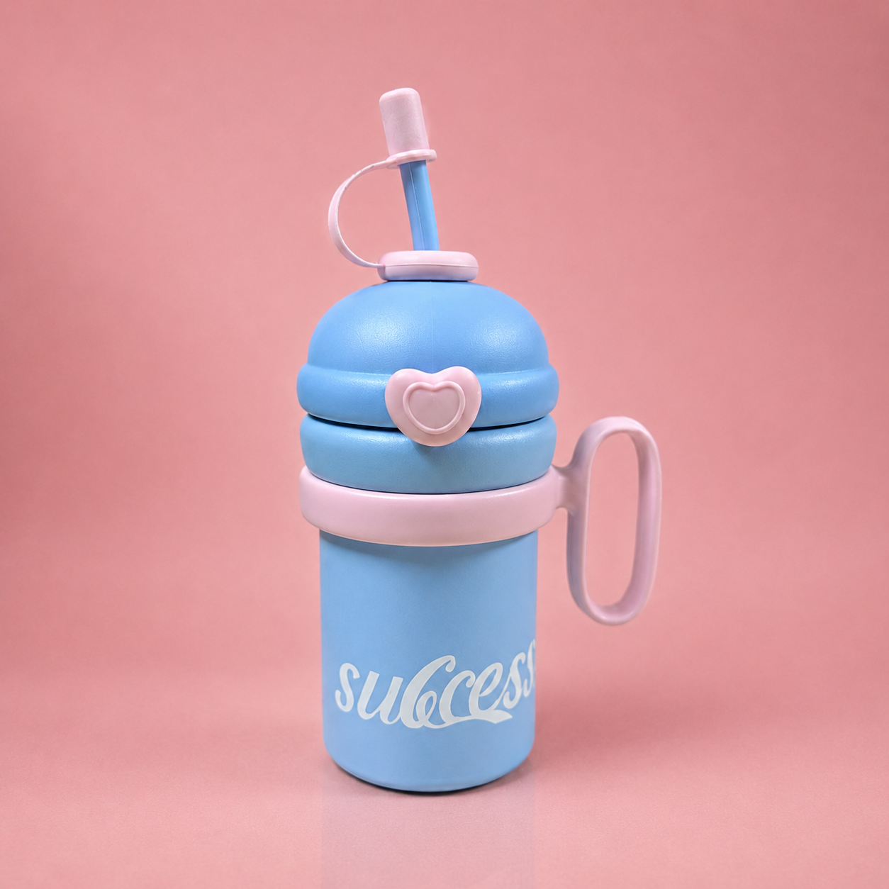 YUFUFUL SweetSip™ Insulated Kids Bottle with Straw & Handle | Cotton Candy | 700ml