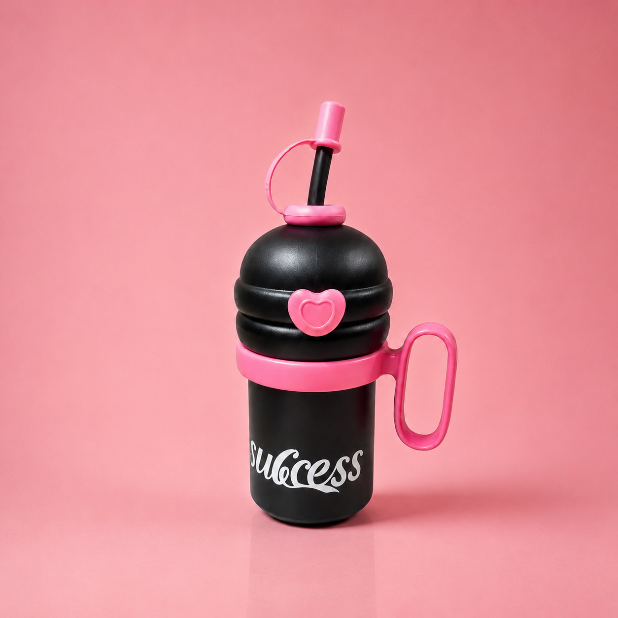 YUFUFUL SweetSip™ Insulated Kids Bottle with Straw & Handle | Black Rose | 700ml