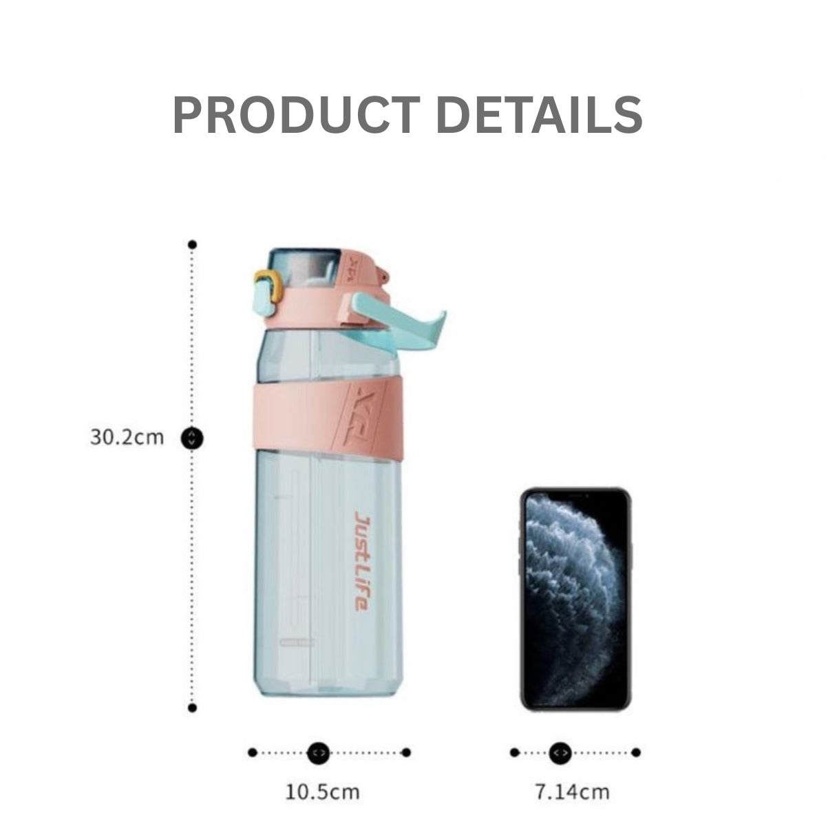 YUFUFUL Sports Sipper Water Bottle with Straw |Bubblegum| BPA Free Tritan Bottle | Leakproof Flip Top Lid | Office, School & Gym | 1800ml- YUFUFUL