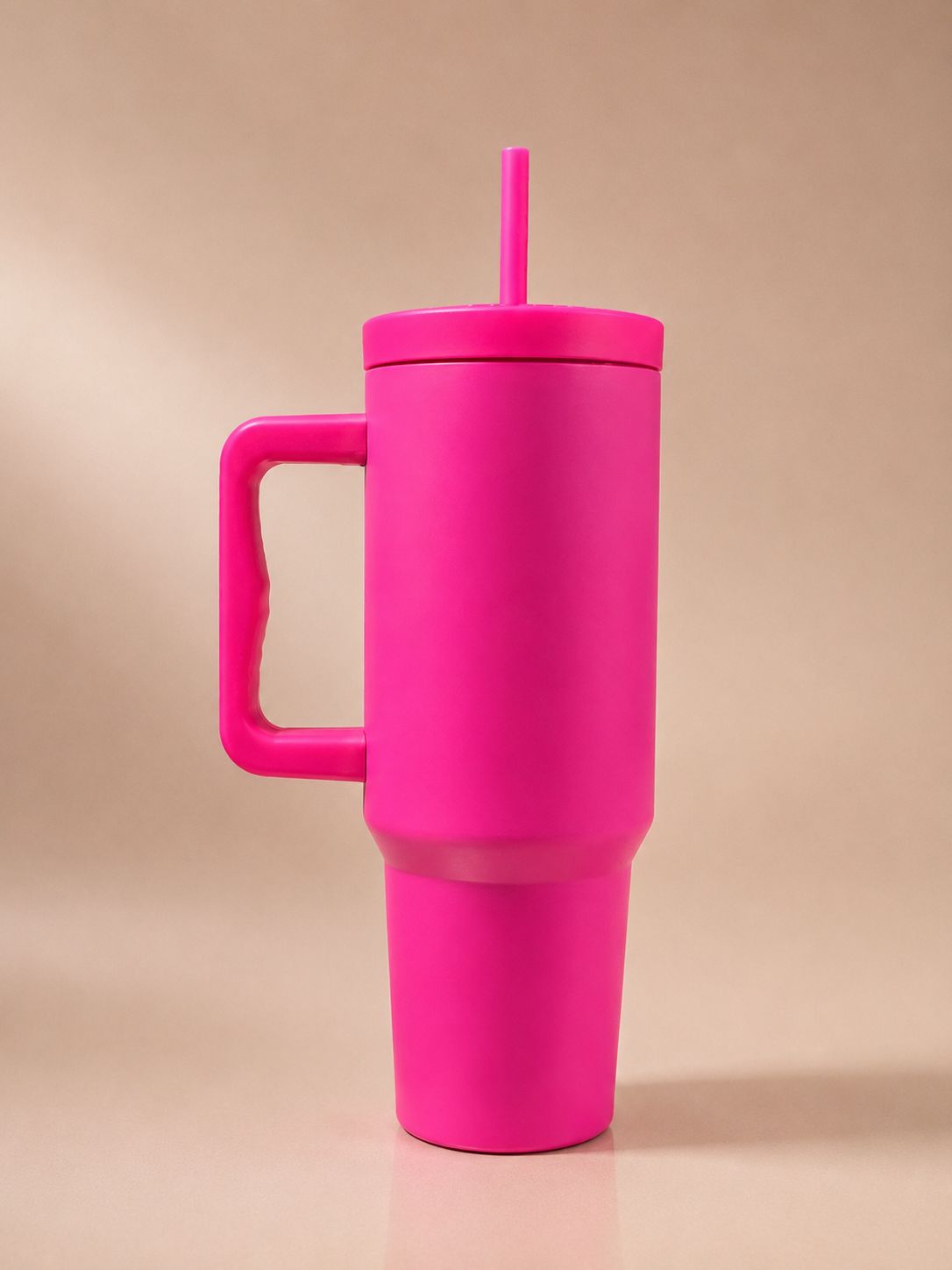 YUFUFUL SipAura™ Insulated Travel Tumbler with Handle & Straw | Flamingo Pink | 1200ml