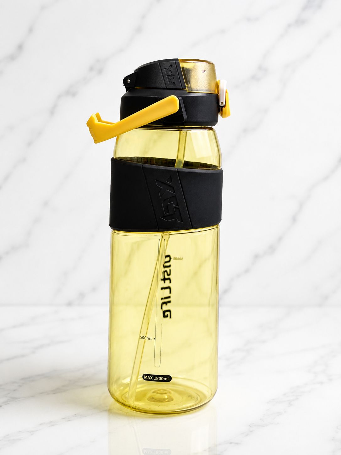 YUFUFUL Sports Sipper Water Bottle with Straw |Tiger | BPA Free Tritan Bottle | Leakproof Flip Top Lid | Office, School & Gym | 1800ml- YUFUFUL