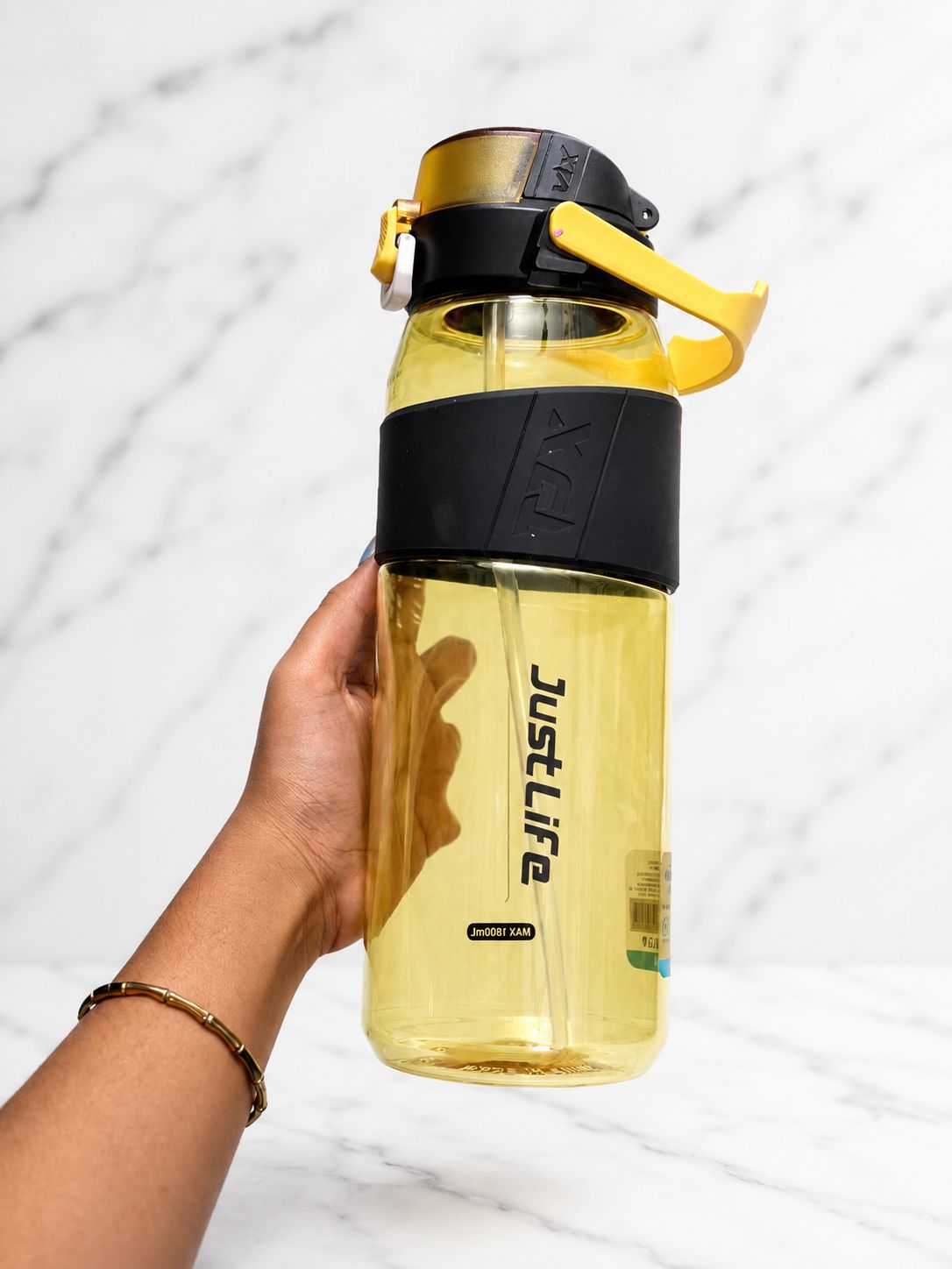 YUFUFUL Sports Sipper Water Bottle with Straw |Tiger | BPA Free Tritan Bottle | Leakproof Flip Top Lid | Office, School & Gym | 1800ml- YUFUFUL