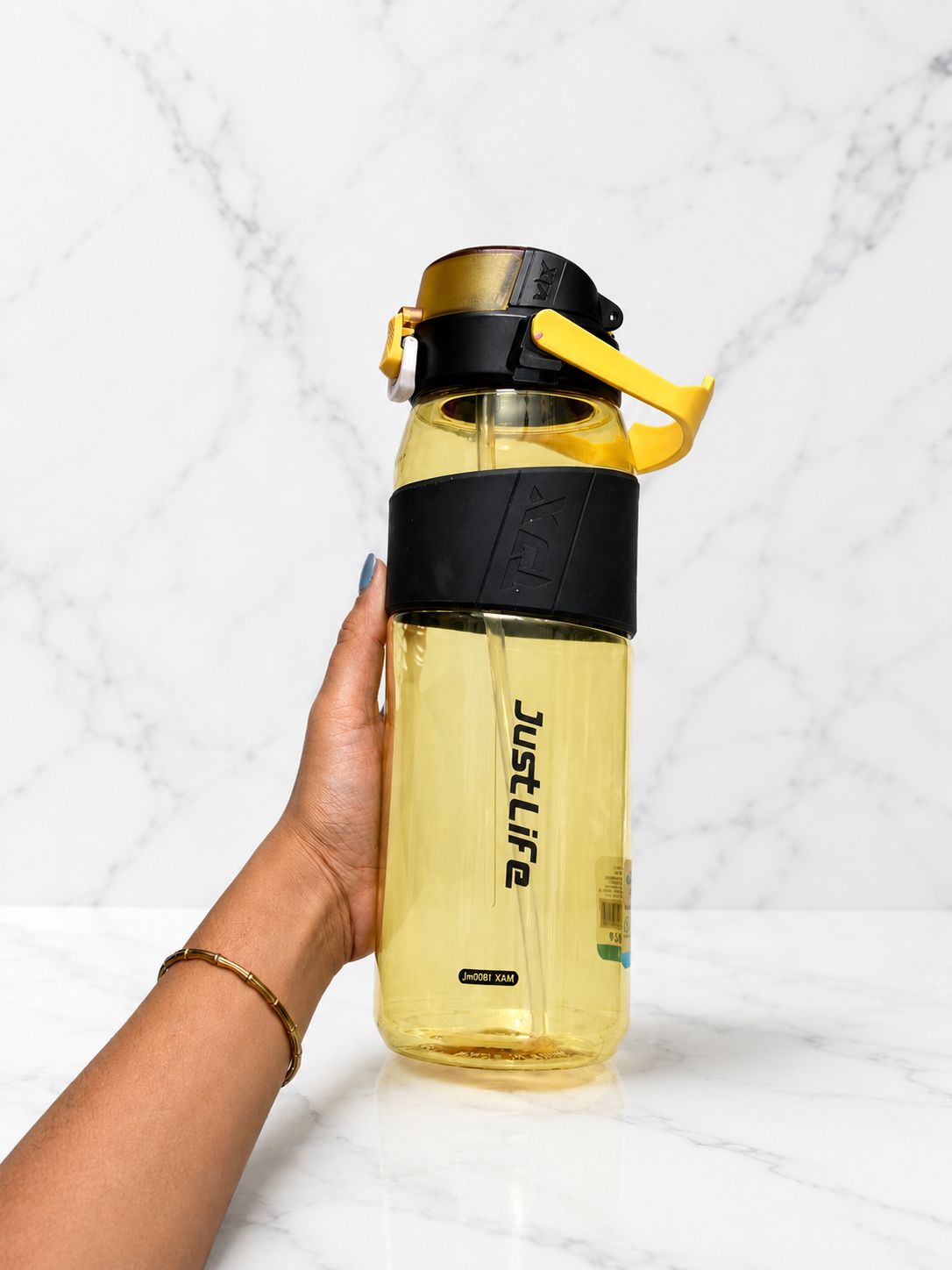 YUFUFUL Sports Sipper Water Bottle with Straw |Tiger | BPA Free Tritan Bottle | Leakproof Flip Top Lid | Office, School & Gym | 1800ml- YUFUFUL