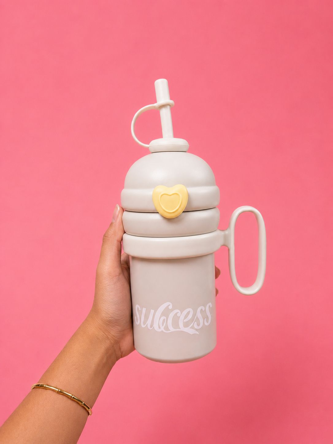 YUFUFUL SweetSip™ Insulated Kids Bottle with Straw & Handle | Storm Grey | 700ml