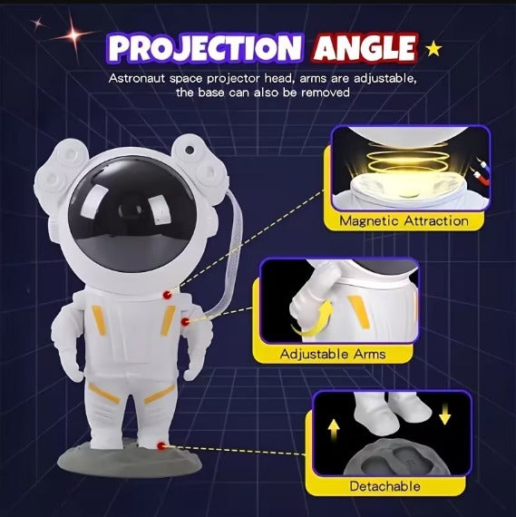 Astronaut Galaxy Star Projector Night Light | 8 Nebula Effects | Adjustable Projection Angle | Remote Control & Timer | LED Starry Sky Projector Lamp for Bedroom, Kids, Gaming & Home Decor