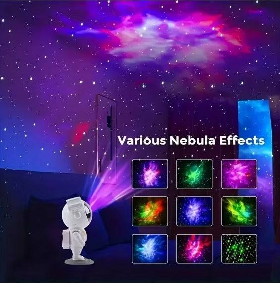 Astronaut Galaxy Star Projector Night Light | 8 Nebula Effects | Adjustable Projection Angle | Remote Control & Timer | LED Starry Sky Projector Lamp for Bedroom, Kids, Gaming & Home Decor
