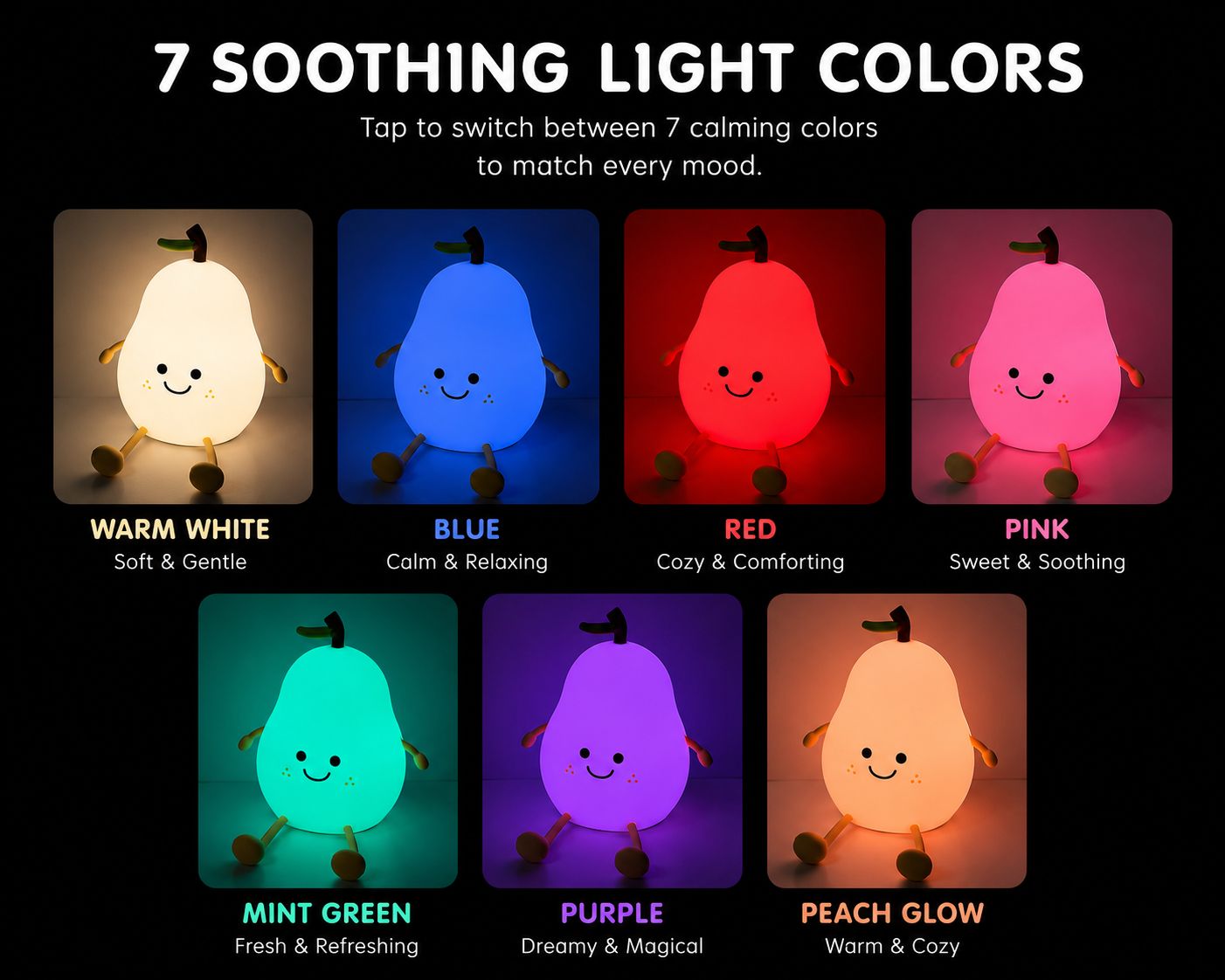 YUFUFUL Lamp Pear Mood Light Silicone Night Lamp - YUFUFUL
