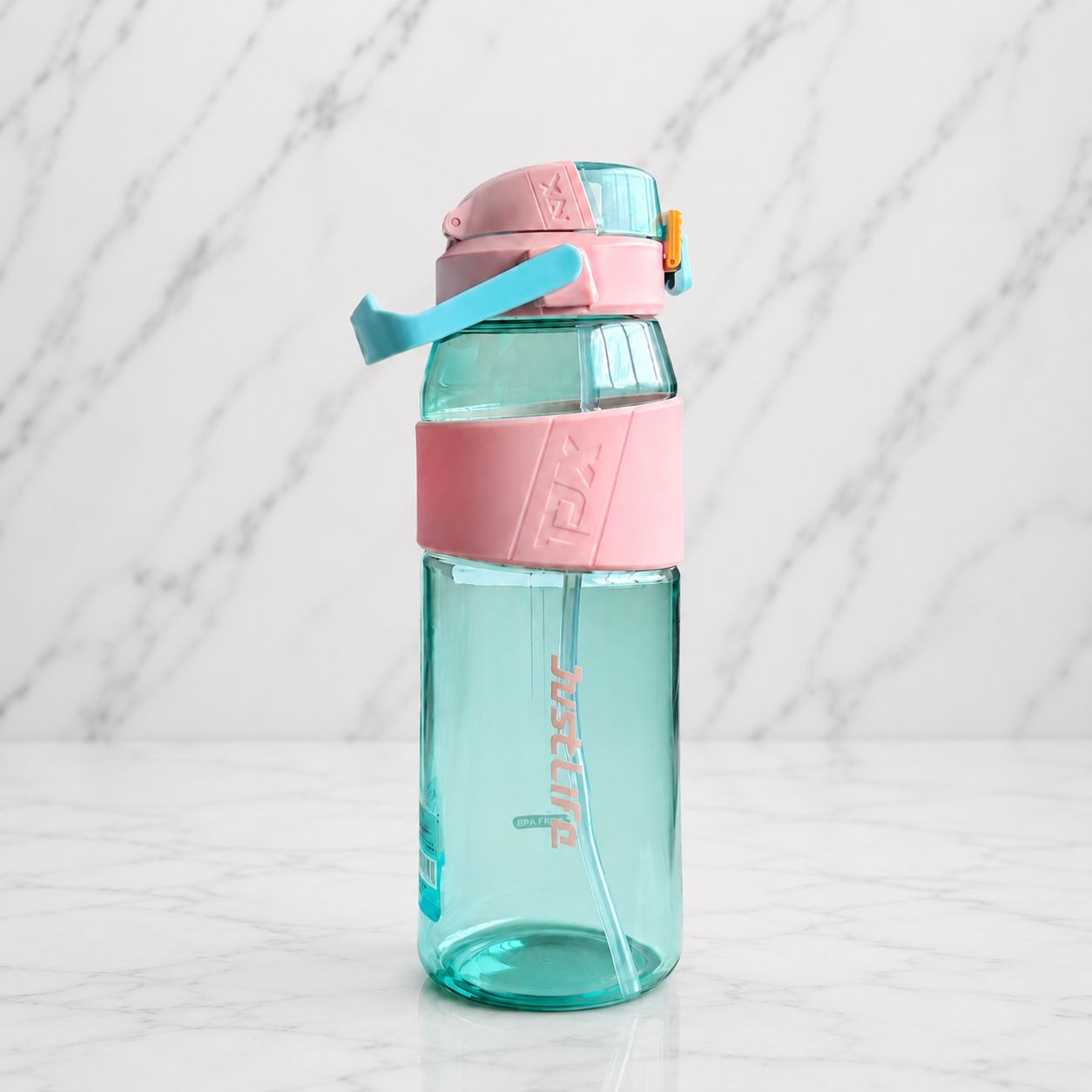 YUFUFUL Sports Sipper Water Bottle with Straw |Bubblegum| BPA Free Tritan Bottle | Leakproof Flip Top Lid | Office, School & Gym | 1800ml- YUFUFUL