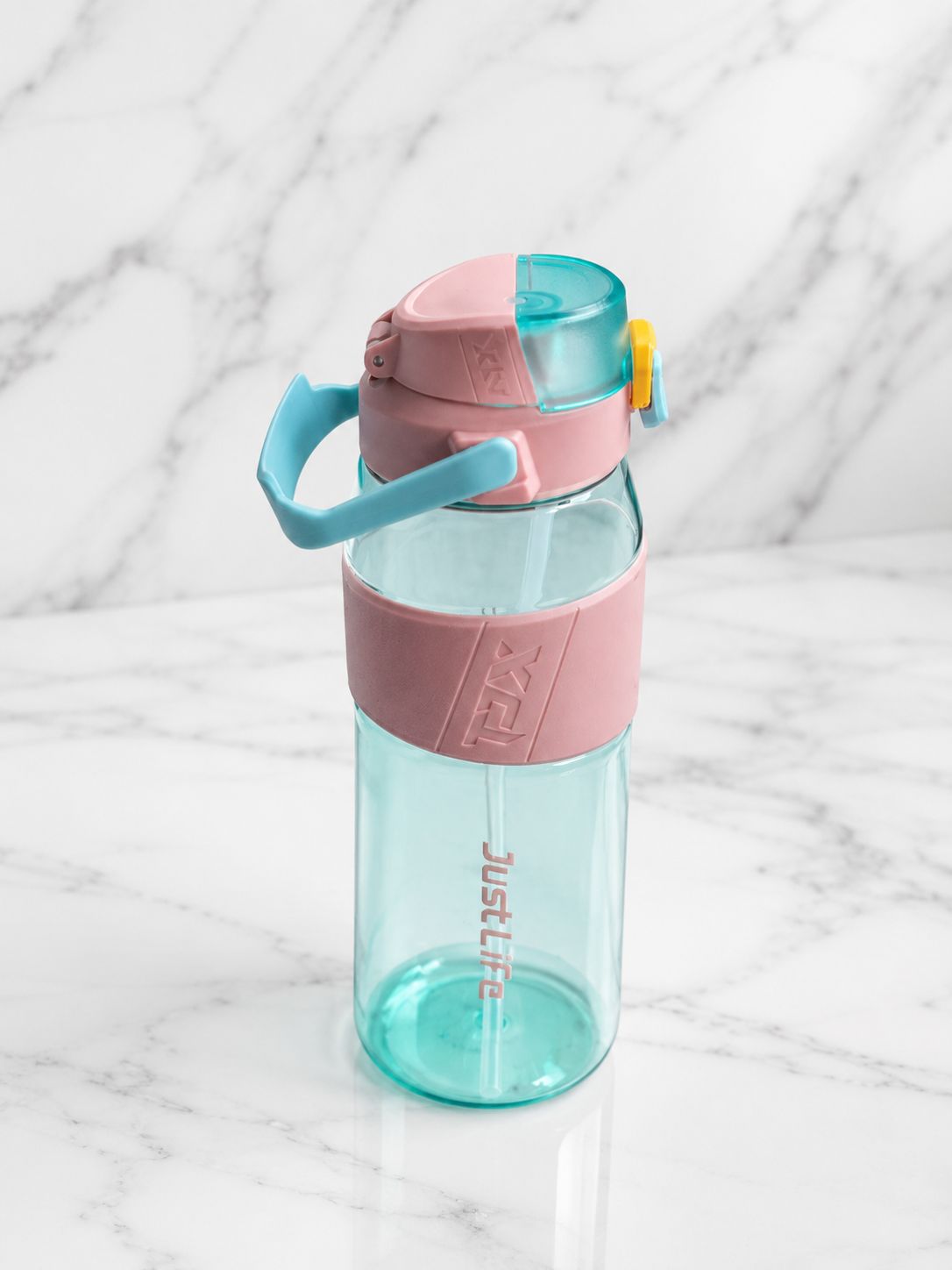 YUFUFUL Sports Sipper Water Bottle with Straw |Bubblegum| BPA Free Tritan Bottle | Leakproof Flip Top Lid | Office, School & Gym | 1800ml- YUFUFUL