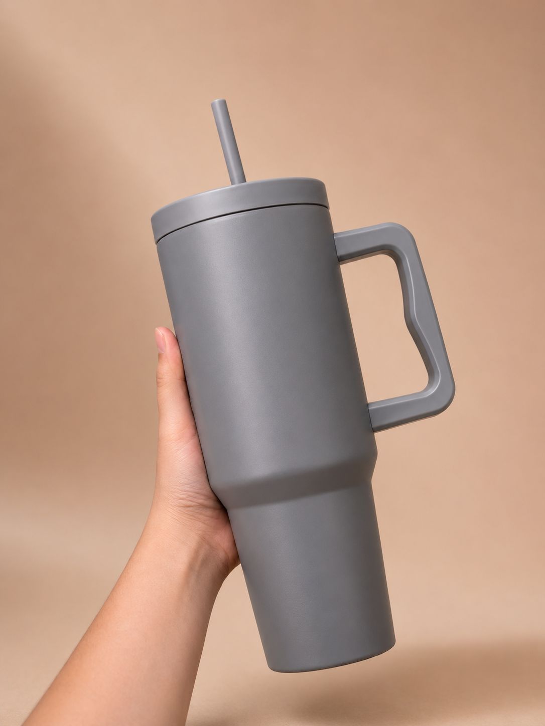 YUFUFUL SipAura™ Insulated Travel Tumbler with Handle & Straw | Storm Grey | 1200ml
