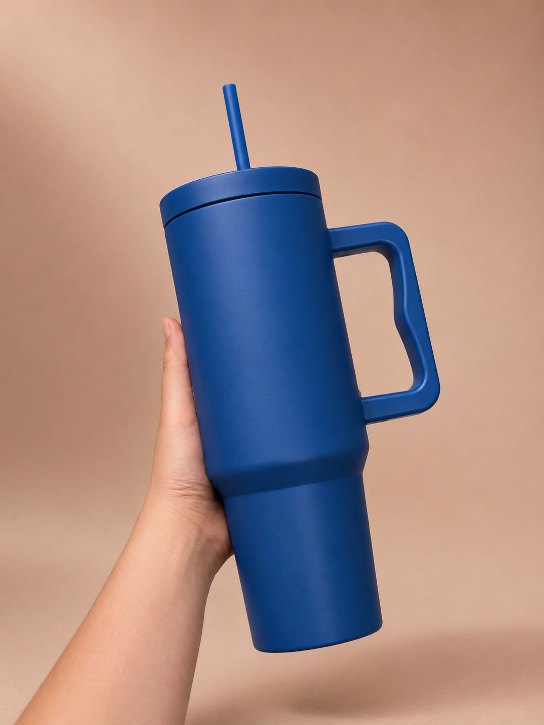 YUFUFUL SipAura™ Insulated Travel Tumbler with Handle & Straw | Arctic Blue | 1200ml