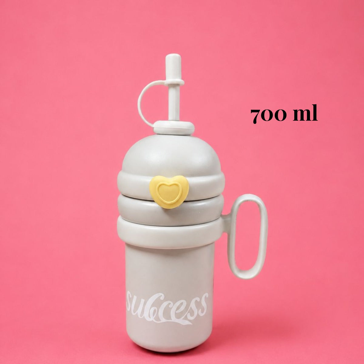 YUFUFUL SweetSip™ Insulated Kids Bottle with Straw & Handle | Storm Grey | 700ml