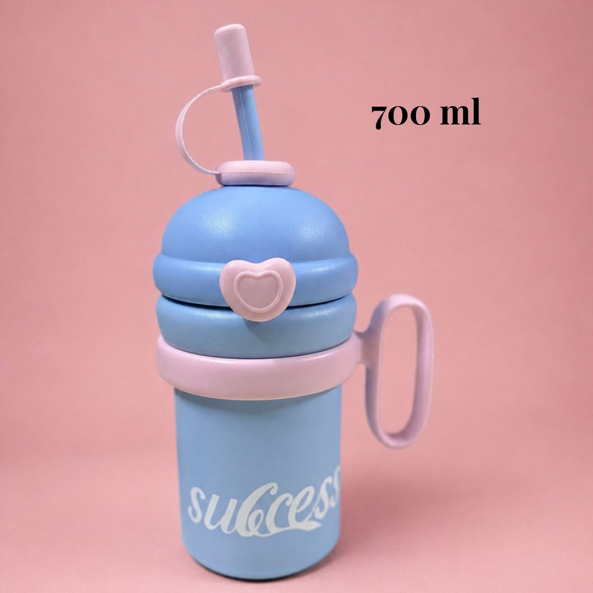 YUFUFUL SweetSip™ Insulated Kids Bottle with Straw & Handle | Cotton Candy | 700ml
