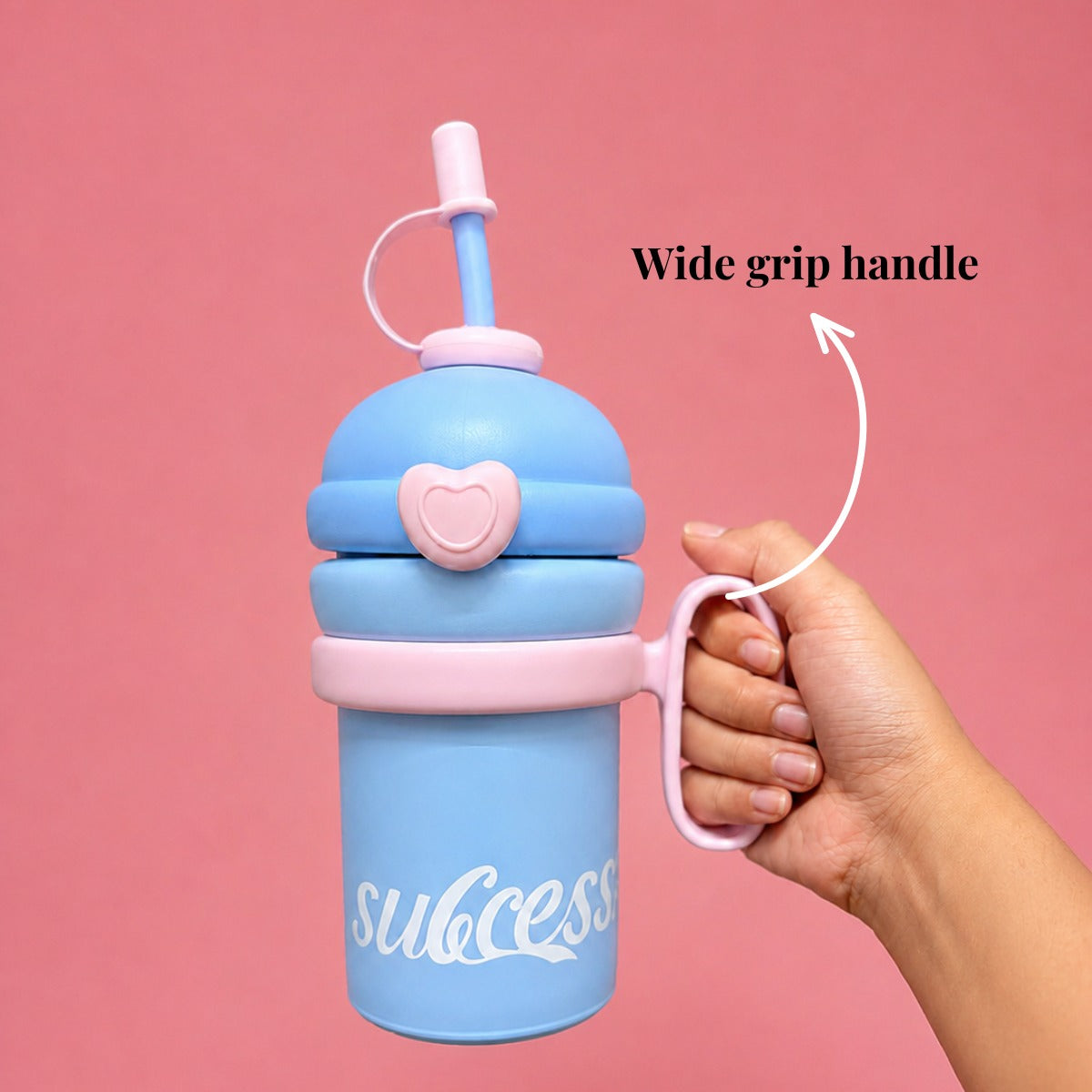 YUFUFUL SweetSip™ Insulated Kids Bottle with Straw & Handle | Cotton Candy | 700ml