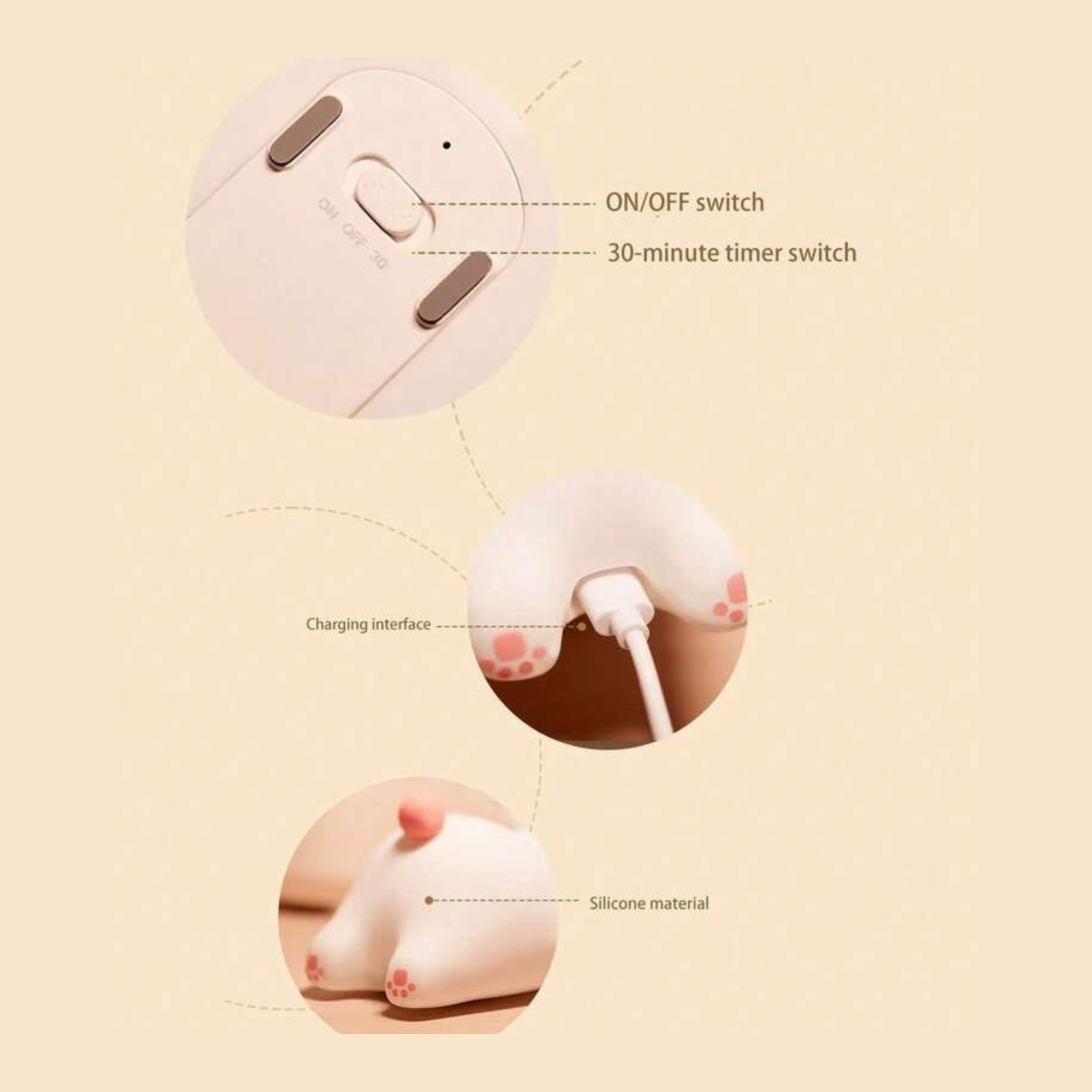 YUFUFUL Lamp Cute Bunny Silicone LED 2 W Night Lamp - Yufuful